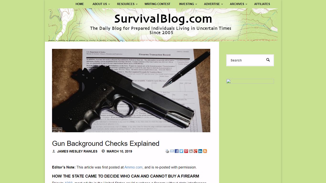 Gun Background Checks Explained - SurvivalBlog.com